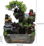 14.9 Inch Tabletop Waterfall Fountain with LED Light & Atomizer - Image 2