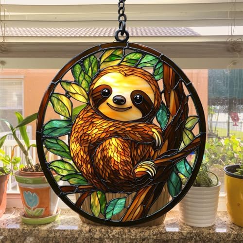 Sloth in Jungle Acrylic Suncatcher - Image 4