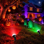 4 Pack Halloween Outdoor Spotlight Floodlight Holder Yard, 10 ft, Black - Image 2
