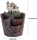 Succulent Plant Pot Container Herb Flower Basket Planter Home Garden Decor, Sky Garden Planter Herb Flower Cactus Succulent Plant Resin Pot Box Container(Cottages) - Image 3