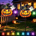 2 Pcs Solar Halloween Pumpkin Outdoor Lights Jack O Halloween Garden Stakes by MRHEPHAESTUS