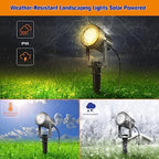APONUO Solar Spot Lights Outdoor 4-in-1 Solar Landscape Lights Dusk to Dawn Solar Uplights IP65 Waterproof 9.8ft Cable Outdoor Spot Lights for Yard Pathway Garden Tree Decoration (Warm White) - Image 6