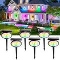 BlcTec Solar Spot Lights Outdoor, Upgraded Convex Lens Brighter Landscape Uplights IP68 Waterproof, 10 Colors+2 RGB Modes Spotlights for Garden Yard Path Halloween Christmas Decorations, 6 Packs by BlcTec