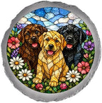 Magnolia Garden 10-Inch Triple Labrador Stepping Stone - Stained Glass Mosaic Three Labs Garden Stone, Weather-Resistant Resin Pathway Accent, Pet Lover Yard Decor & Memorial Plaque - Image 5