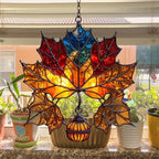 Colorful Maple Leaf Fall Autumn Acrylic Suncatcher - Image 4