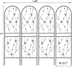 4 Pack Metal Garden Trellis 71" Tall Outdoor Climbing Plant Support for Roses, Flowers, Rustproof Durable Black Galvanized Tube, Lawn Garden Fence Decor Screen (4pcs, 71" H) - Image 3