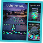 Ciieeo 500pcs Glow the Dark Pebbles for Garden and Yard Multicolored Luminous Resin Stones, Easy to Use and Recharge in Sunlight, for Outdoor Pathways and Landscaping Random Color - Image 3