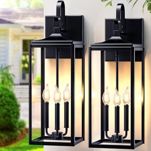 24" Extra Large Outdoor Wall Light 2 Packs, Exterior Lighting Fixtures by MYHXQ