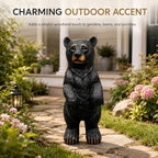 19.69-Inch Tall Standing Black Bear Statue for Garden, Cabin Decor & Porch - Image 4