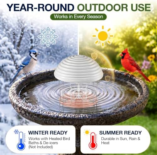 Bird Bath Water Agitator with 2 Round 99.99% Pure Copper Disk, Battery Powered Bird Bath Circulator, Quiet Waterproof Mover Keeps Water Fresh for All Season Use (Butterfly Paddle) - Image 6
