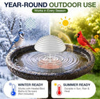 Bird Bath Water Agitator with 2 Round 99.99% Pure Copper Disk, Battery Powered Bird Bath Circulator, Quiet Waterproof Mover Keeps Water Fresh for All Season Use (Butterfly Paddle) - Image 6