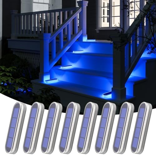 Blue Solar Lights Outdoor Waterproof Boat Dock Deck Step Solar Powered by YiLaie