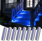 Blue Solar Lights Outdoor Waterproof Boat Dock Deck Step Solar Powered by YiLaie