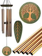 Sympathy Large Memory Wind Chimes 36-inch Tree of Life and Leaf Chimes for Outside - Deep Tones by DUIDO