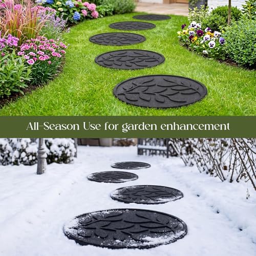 Nuanchu Leaf 8 Pack Rubber Stepping Stones 17" - Image 6