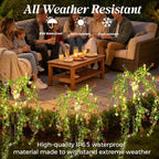 Solar Garden Lights Outdoor Waterproof, 4 Pack Solar Flower Lights Outdoor with Multicolor Eucalyptus Flowers & 2 Lighting Modes, Decorative Solar Lights Outdoor for Yard Patio Lawn Decor, Gifts - Image 4