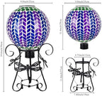 Starsoul Solar Gazing Ball, 10" Vibrant Purple Mosaic Gazing Balls with Stand, Glass Garden Globes for Outdoor Lawn Yard Patio Decor - Image 6