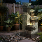 Decorative Garden Four Tier Water Fountain Outdoor with LED Lights - Image 3