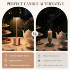 Rose Gold Cordless Table Lamps Set of 2, Battery Operated Rechargeable LED Lamps with Touch Control, 3 Color Temperatures, 5000mAh Dimmable Wireless Portable Lamp for Bedroom Nightstand Living Room - Image 2