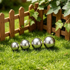TOYANDONA 4 Pack Stainless Steel Garden Gazing Globes Mirror Ball Ornament - Image 6