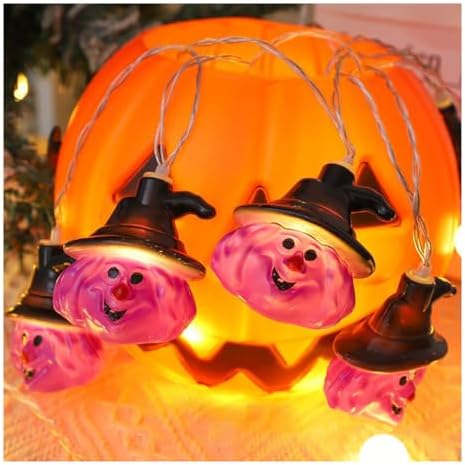 CAKERS Halloween Witch Scary Ambience Decor Modeling Lights|LED Warm White Copper Wire Lights|Holiday Theme Hanging Fairy Lights for Bedroom Party Decor,Warm White,5m(16.4ft)-20LED-Solar by CAKERS