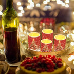 GLENLCWE Merry Christmas Tree Flameless Candles 4 Pack(3" 4" 5" 6"),Flickering Battery Operated LED Pillar Candles,Realistic Fake Candle for Home Party Wedding Restaurant Decorations - Image 3