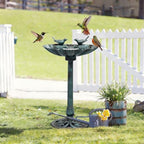 Magshion 31.5" Bird Bath with Solar Fountain for Outside, Green - Image 3