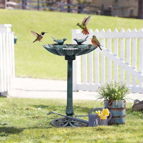 Magshion 31.5" Bird Bath with Solar Fountain for Outside, Green - Image 3