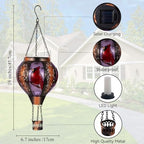STARSOUL Cardinal Solar Hot Air Balloon Lantern with Flickering Flame, Cardinals Hanging Solar Lantern Outdoor Waterproof, Red Bird Hot Air Balloon Solar Light Decorations for Garden Yard Lawn - Image 3