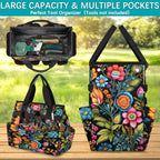 Colorful Flowers Garden Tool Bag Organizer Heavy Duty Spring Summer Gardening Tote Bag with 10 Pockets for Women Men Gardening Gifts - Image 4