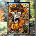 Witch Fox Sunflower Fall Pumpkin Acrylic Suncatcher by AVAGAN