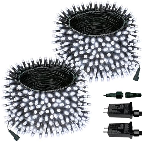 2 Pack Extendable Christmas String Lights Indoor Outdoor 400 LED Cool White by Halloween