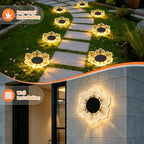 Solar Flower Shaped In-Ground Lights, 3 Pack Waterproof LED Petal Pathway Lights, Outdoor Acrylic Landscape Lights for Garden Yard Walkway Patio (Petal) - Image 4