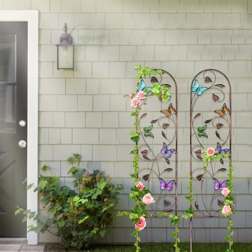 Aboxoo 2-Pack Butterfly Metal Garden Trellis, 60" Decorative Outdoor Fence - Image 6