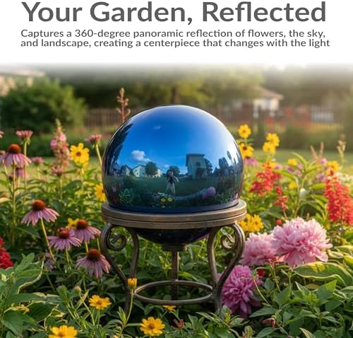 Sunnydaze 10" Handblown Glass Gazing Ball for Garden, Indoor or Outdoor Use - Image 2