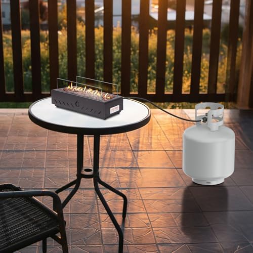 18" Propane Gas Fire Pit Side-Mounted, Portable Tabletop Fireplace, FP026 - Image 4