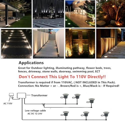 6 Pack 3W Cool White LED In Ground Well Light 12V 24V Low Voltage - Image 5