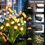 VOOKRY Dragonfly Solar Garden Lights Outdoor (6 Pack, 36 LEDs), Dragonfly Outdoor Decor with Solar Firefly Lights Waterproof Swaying Light for Yard Patio Pathway Gardening Gift for Women, Warm White - Image 5