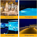 10W Underwater Spotlight - 12-24V Rotation Spotlight, IP68 Waterproof Surface Mounted Pool Lights, Submersible LED Lamps, Outdoor LED Ground Spotlight, For Fish Ponds, Aquariums(Warm white light,B-24V - Image 3