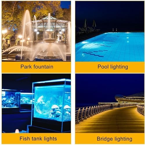10W Underwater Spotlight - 12-24V Rotation Spotlight, IP68 Waterproof Surface Mounted Pool Lights, Submersible LED Lamps, Outdoor LED Ground Spotlight, For Fish Ponds, Aquariums(Warm white light,B-12V - Image 3
