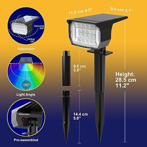 nipify Solar Spot Lights Outdoor Color Changing, Halloween RGB Spotlights - Image 6