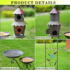 52.4" H Metal Bird Bath with Trellis for Outdoor,Bird Feeder and Metal Bird Houses,Garden Plant Support,4-in-1,Doubles As The Climbing Plant,Garden Yard Decor - Image 3