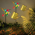 Solar Hummingbird Watering Can Garden Light,Warm White LED String Light,Outdoor Lawn Decorative Floor Lamp,Colorful Metal Crafts - Image 4