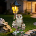 Solar Owl Statue, Fake Owl Family Outdoor Waterproof Garden Owl Decor by ZYLiWoo