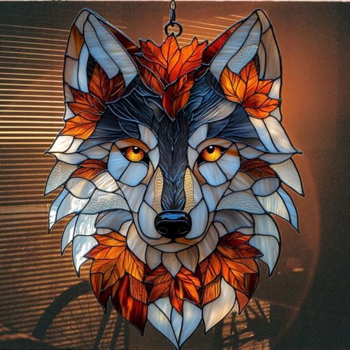Wolf Tiffany Style Acrylic Suncatcher - Image 7