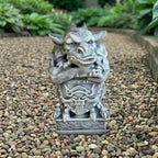 OLOMA Guardian Gargoyle Concrete Garden Statue Gothic Beast Sculpture Outdoor Lawn Yard Decor Handcrafted Cement Mythical Creature Figure Patio Porch Halloween Ornament Fantasy Gift Sculpture by OLOMA