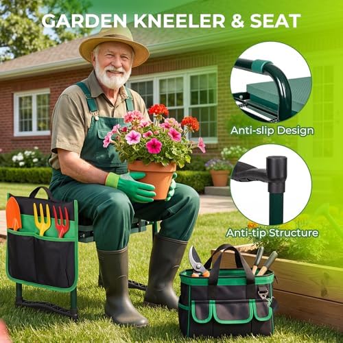 Walensee Garden Kneeler and Seat, with Wider Soft Kneeling Pad & Tool Pouch - Image 4