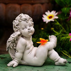 Solar Angel Outdoor Garden Decor Statues Ches Solar Outdoor Sculptures for Outside Yard Art Patio Balcony Front Lawn Ornaments Gifts for Mom Grandma Women - Image 2