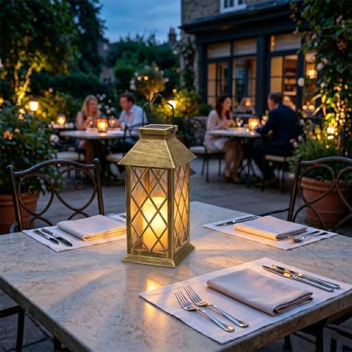 Yowin 2 Pack 9" Solar Lanterns Outdoor Waterproof with Flickering Candle - Image 7