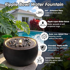 Rusted Ripple Fountain w/Warm LED, Resin Indoor Outdoor Zen Decor - Image 6
